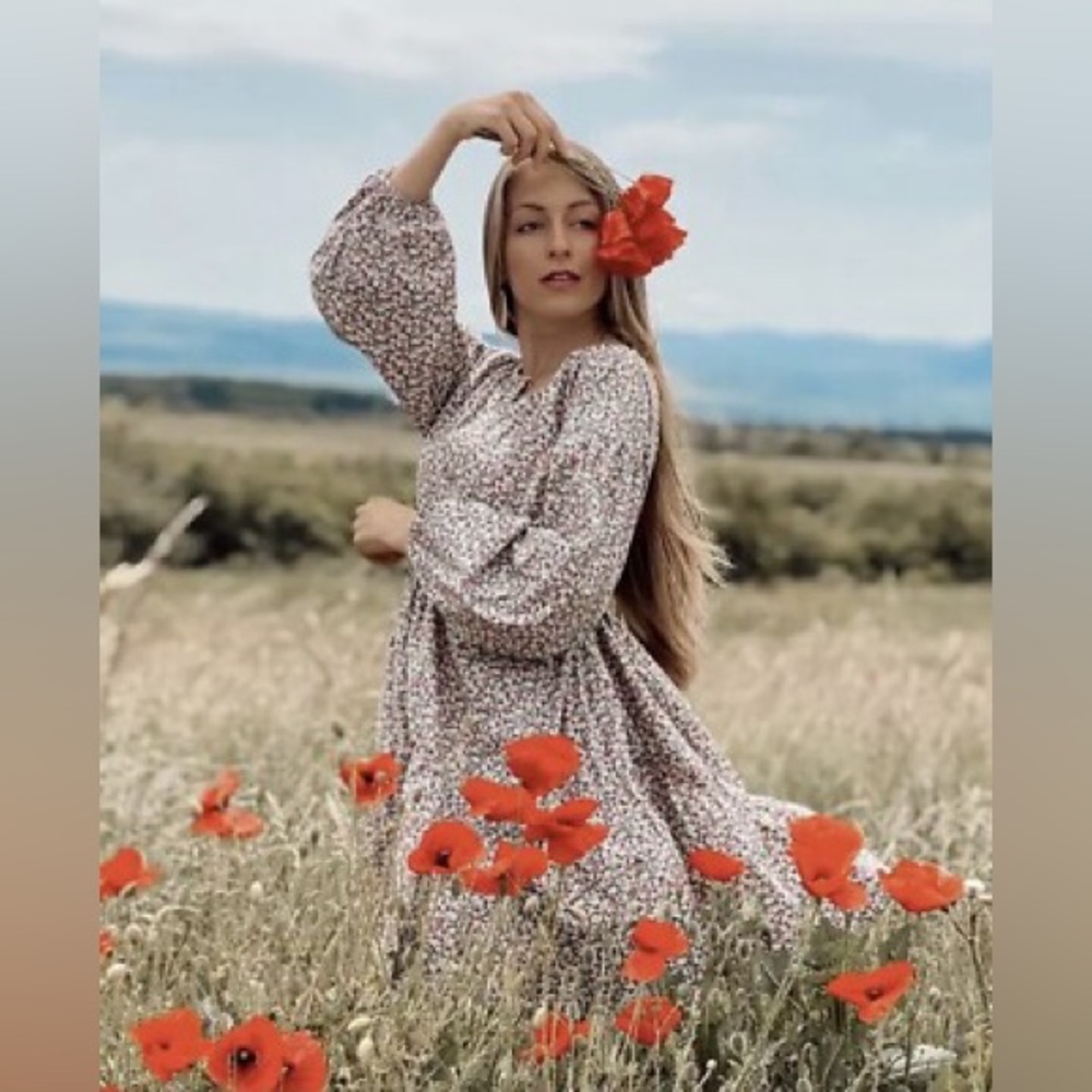 H&M Floral Oversized Mini Dress